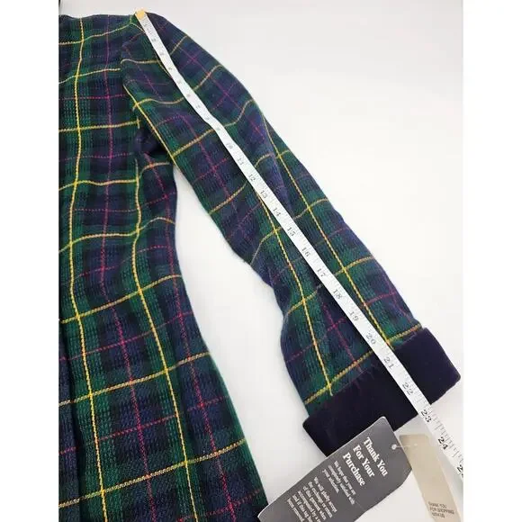 Vtg 80s/90s John Roberts Women's 12 Double Breasted Tartan Trench Midi Dress NOS - Picture 9 of 10